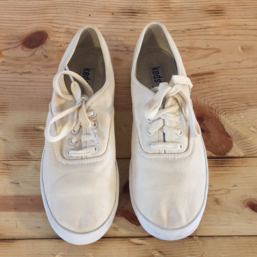 KEDS Cream Lace Up Canvas Shoes